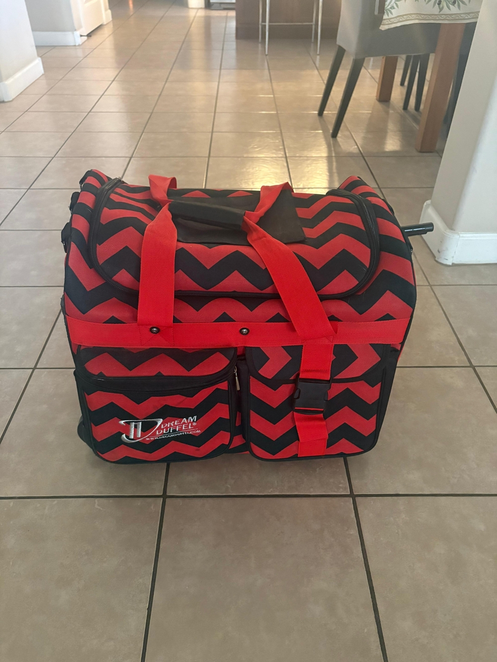 Dream Duffel Red & Black Rolling Duffel Bag